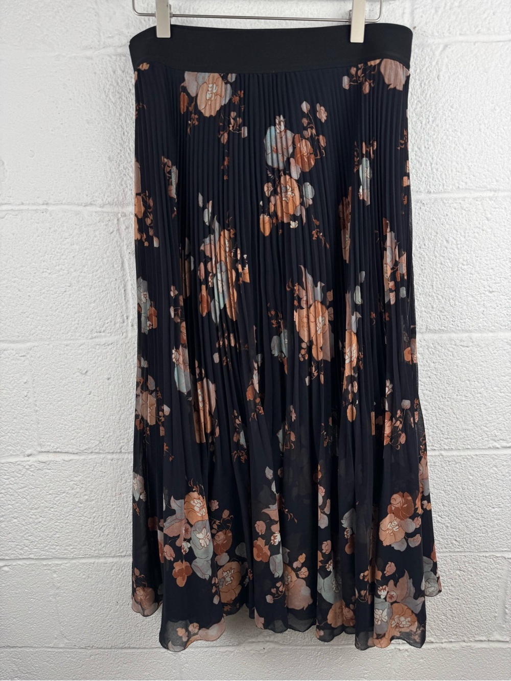 Wilfred Floral Pleated Midi Skirt Size L